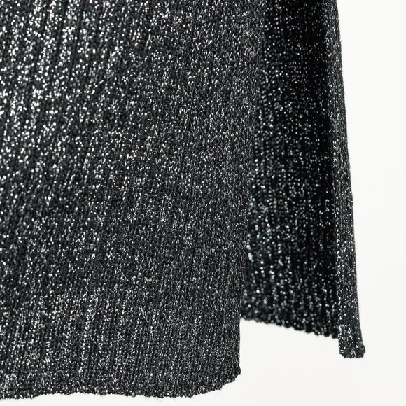 Proenza Schouler White Label Black & Silver Lurex Ribbed-Knit Sweater - Picture 7 of 9